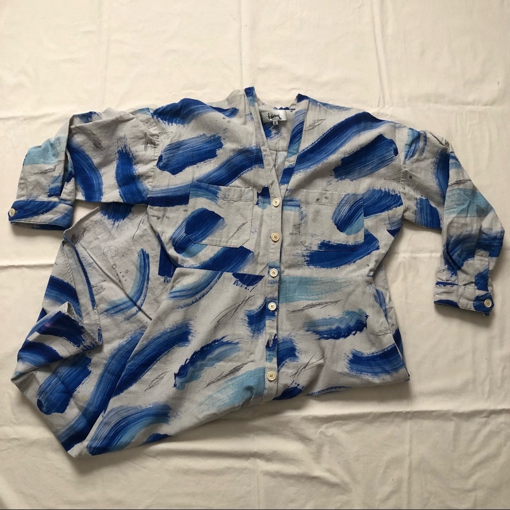 HEINUI SAMIRA DRESS IN BRUSHSTROKE - EUC